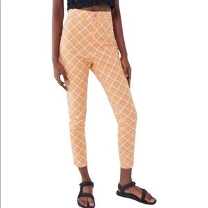 Urban Outfitters Orange Plaid Super High Rise Trouser Retro Y2K Pants
